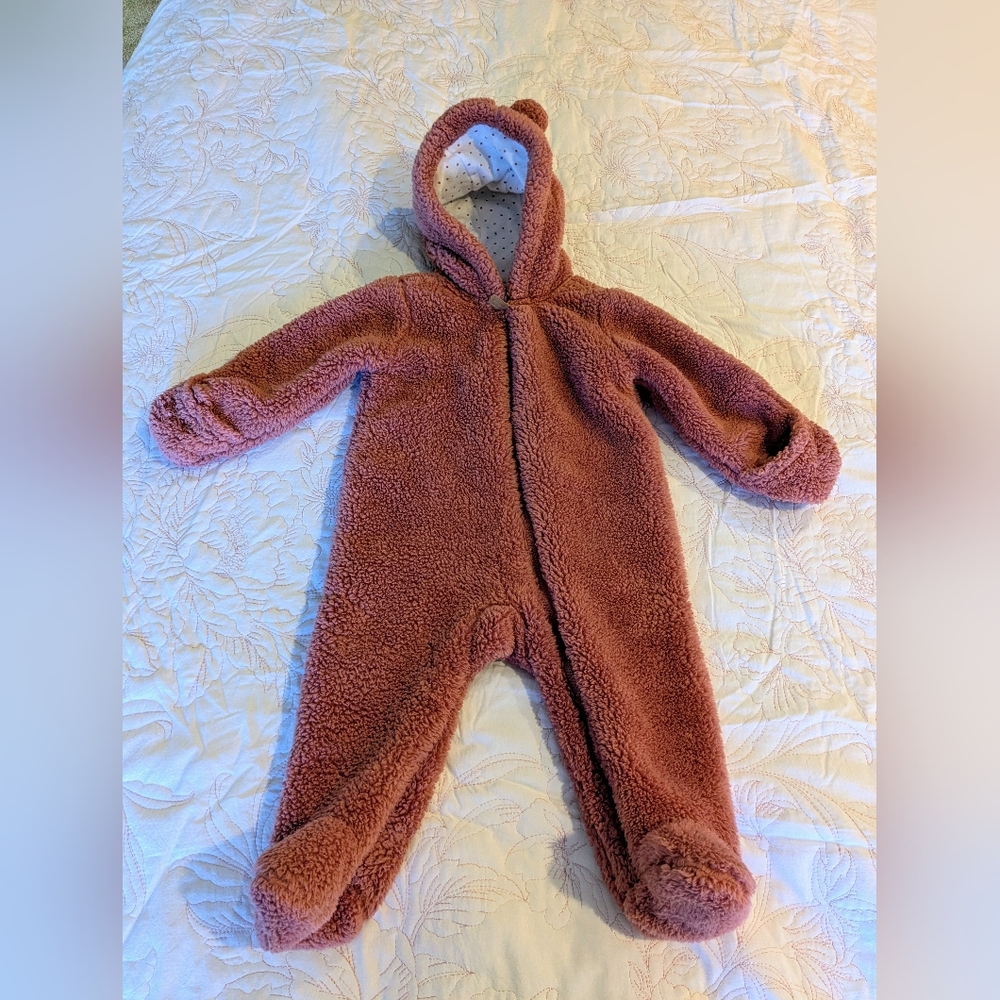 Carter's Plush Pink Hooded Footie
